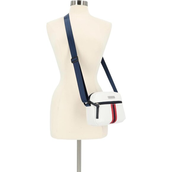 Women's Bowline White PU Leather Candid Camera Shoulder Strap Crossbody Bag - Picture 5 of 5